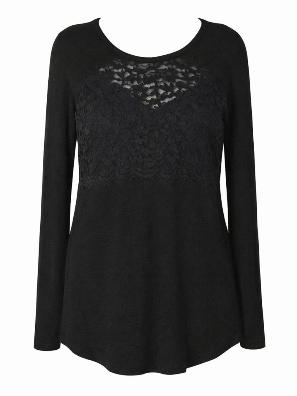 TORRID BLACK LONG SLEEVE WITH LACE FRONT SWEATER SIZE 1X